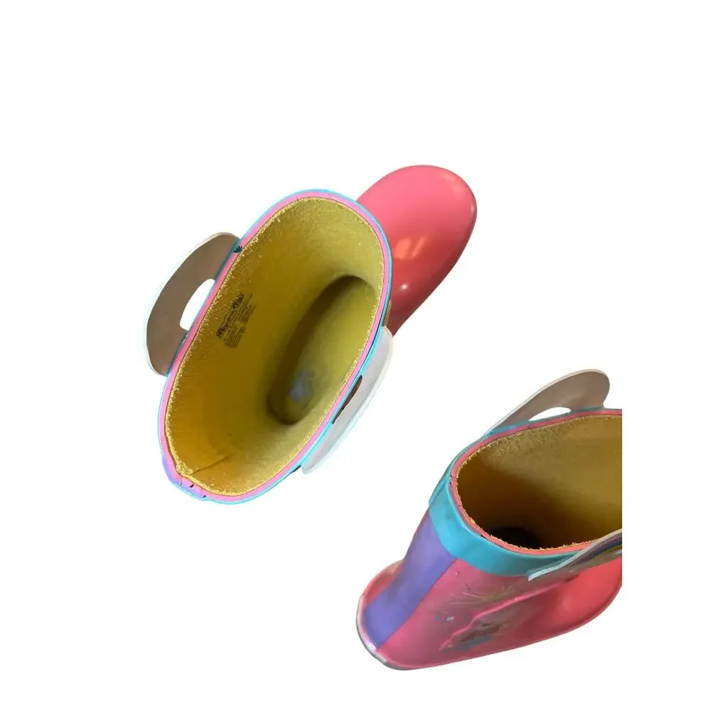 Wonder Nation Girl’s 11/12 Pink Peppa Pig 3-D Waterproof Skid-Free Rain Boots